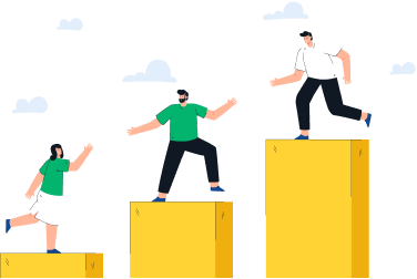 Join the Game Changers - People climbing steps illustration